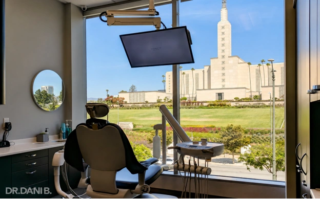 Modern dental treatment room in Los Angeles, illustrating the clinical setting for No-Prep Veneers in Los Angeles, CA